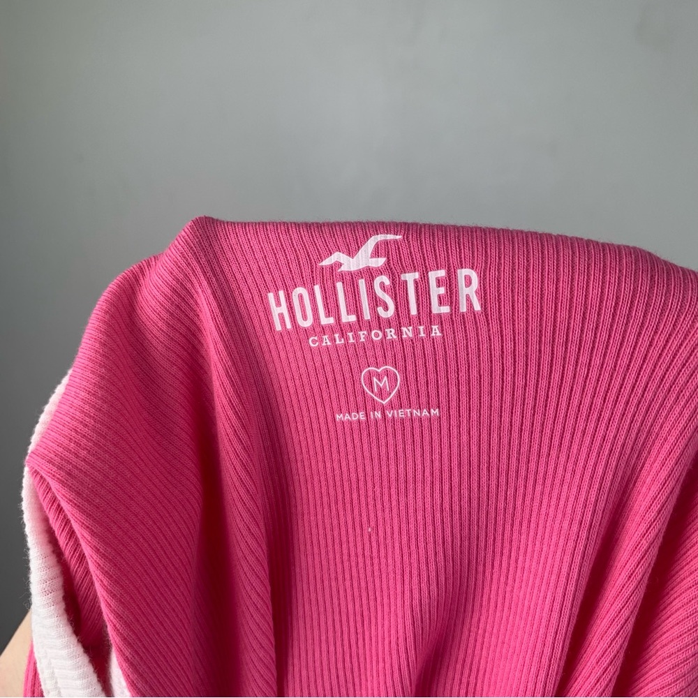 NWT Hollister Pink and White Hawaii Tank Top Sleeveless Top Size Medium - Picture 6 of 8